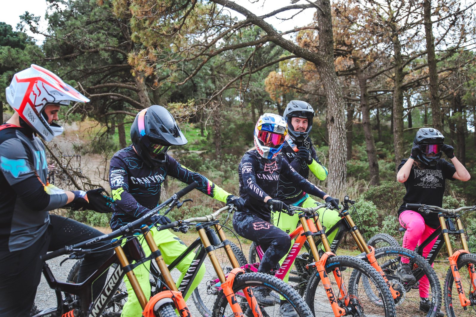 Team camp riding in southern Spain
